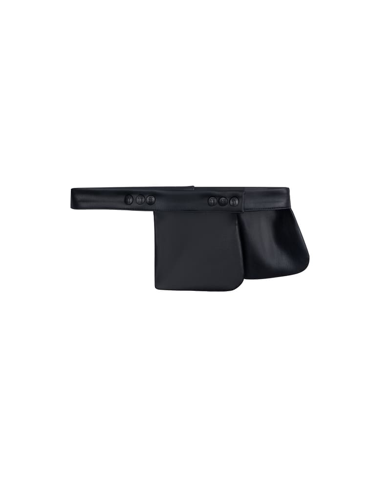 Protea belt made of black eco-leather