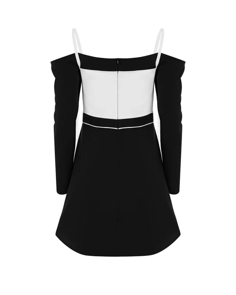 Eustoma DRESS BLACK/WHITE