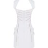 Protea dress made of white eco-leather