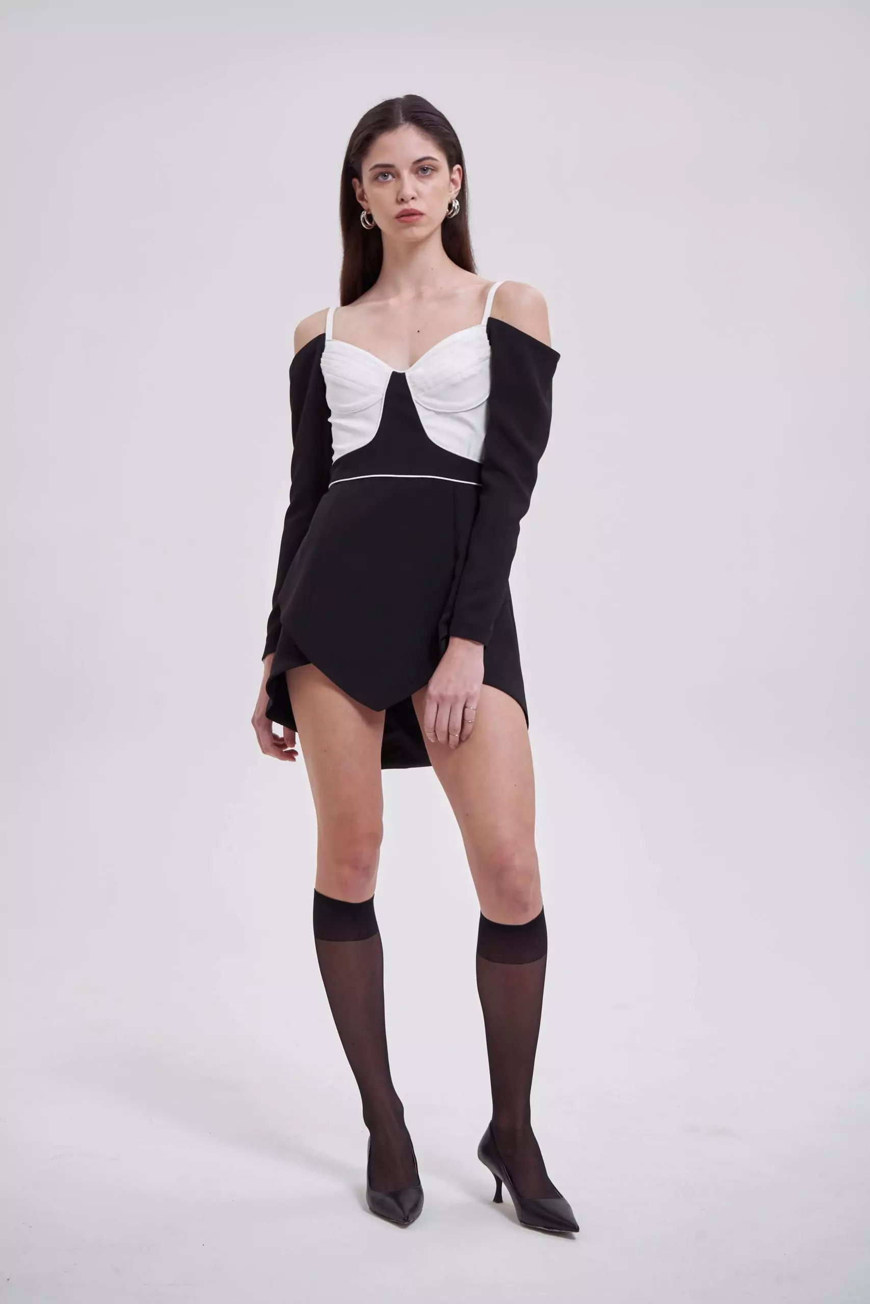 Eustoma DRESS BLACK/WHITE