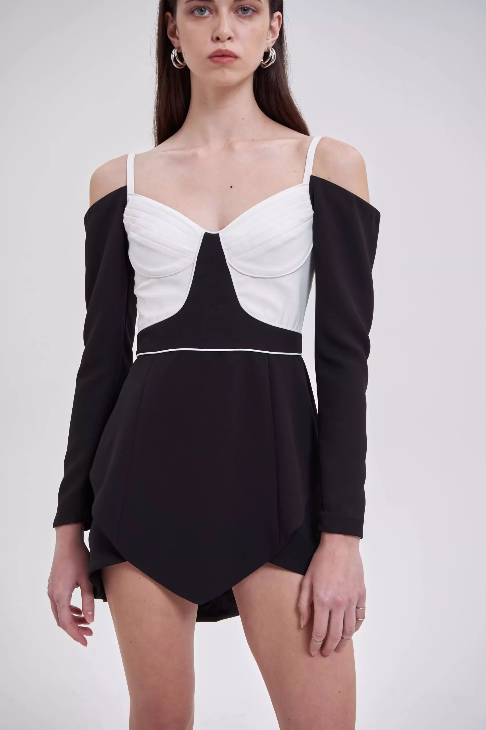 Eustoma DRESS BLACK/WHITE