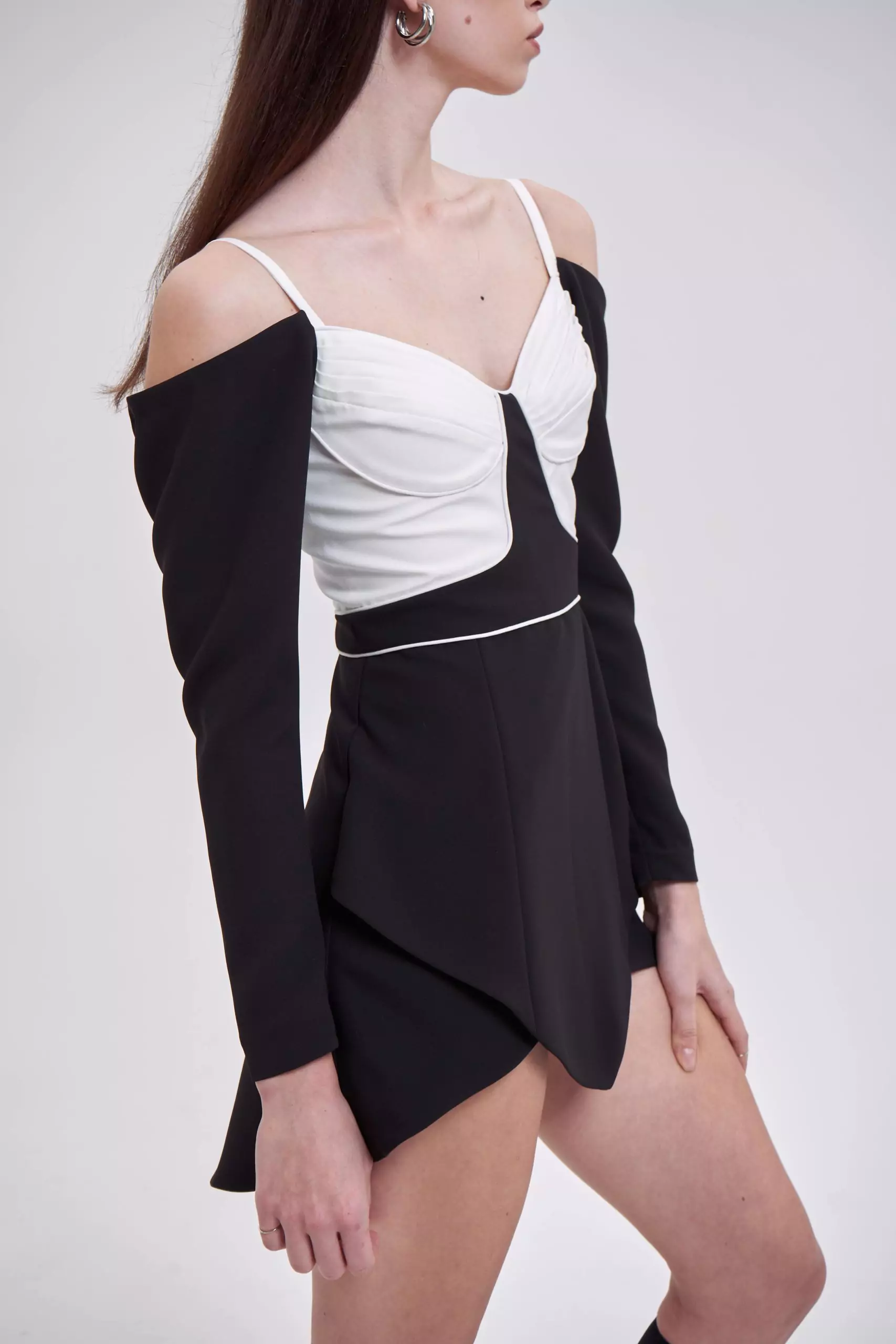 Eustoma DRESS BLACK/WHITE