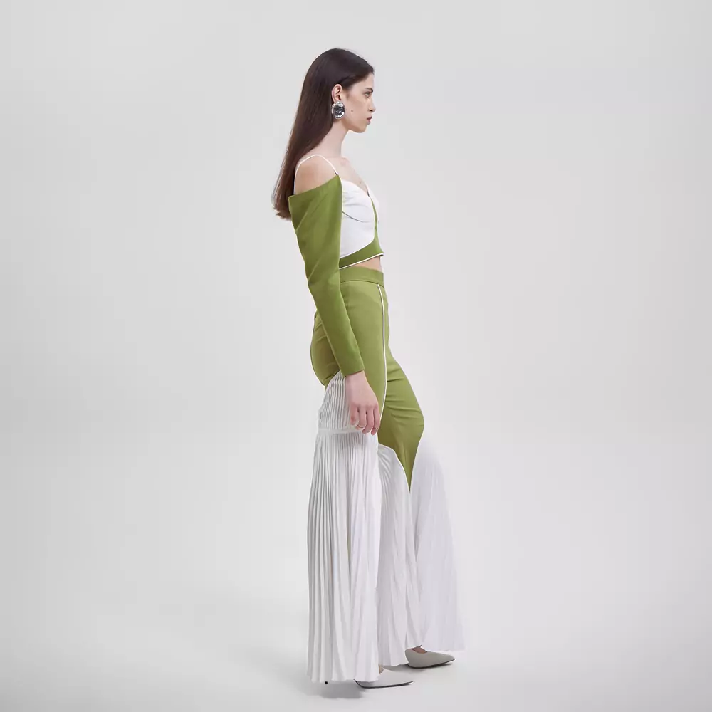 Eustoma BLOUSE GREEN/WHITE