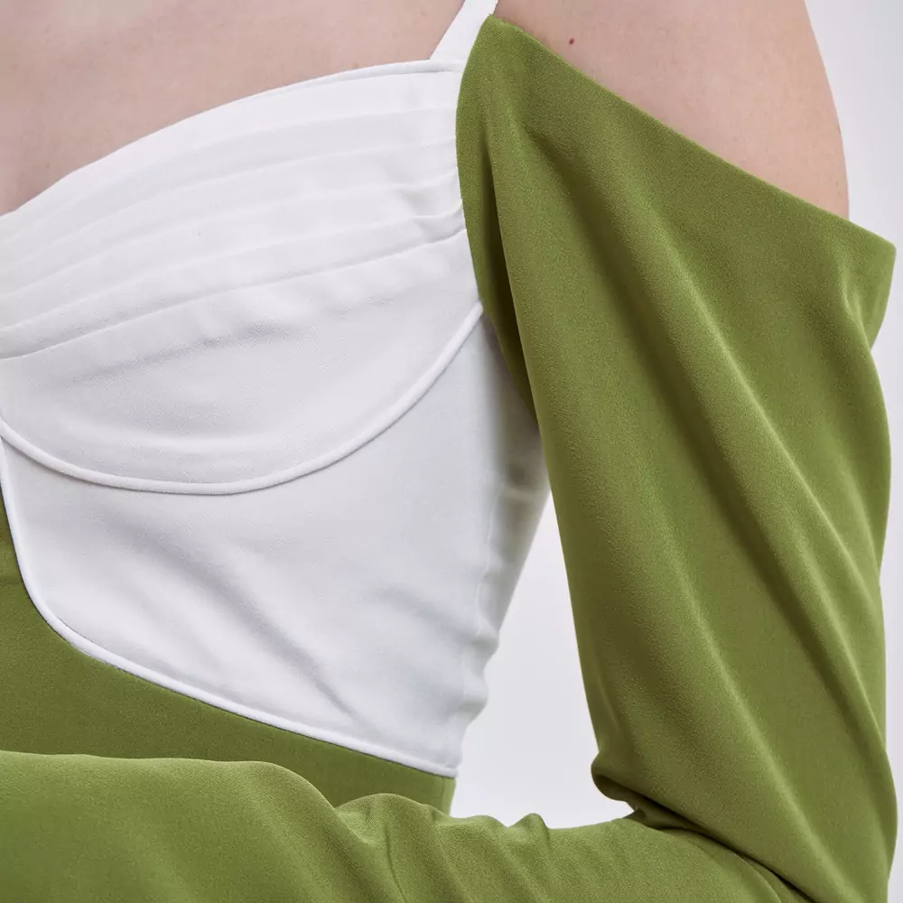Eustoma BLOUSE GREEN/WHITE