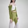 Eustoma BLOUSE GREEN/WHITE