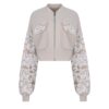 CALLA spring beige jersey bomber with lace