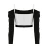 Eustoma BLOUSE BLACK/WHITE
