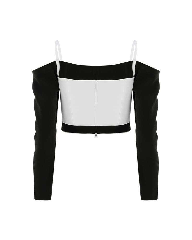 Eustoma BLOUSE BLACK/WHITE