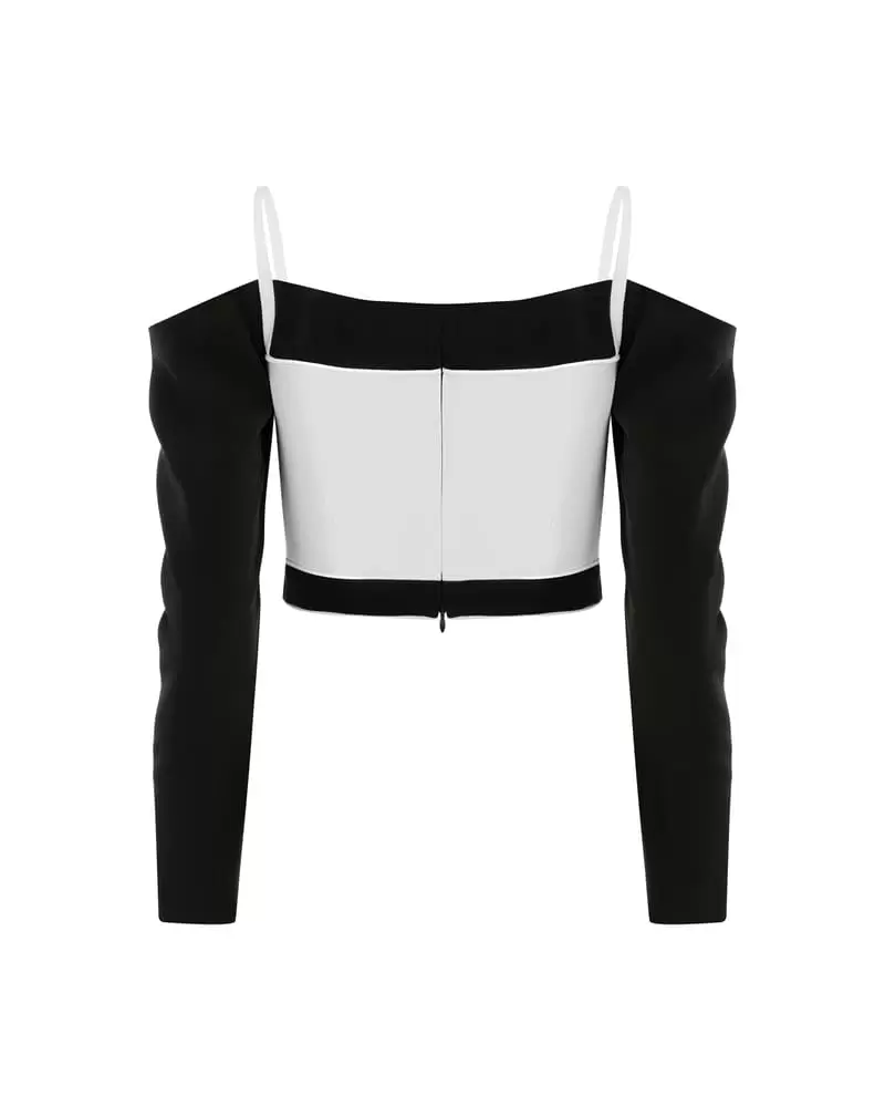 Eustoma BLOUSE BLACK/WHITE
