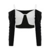 Eustoma BLOUSE BLACK/WHITE