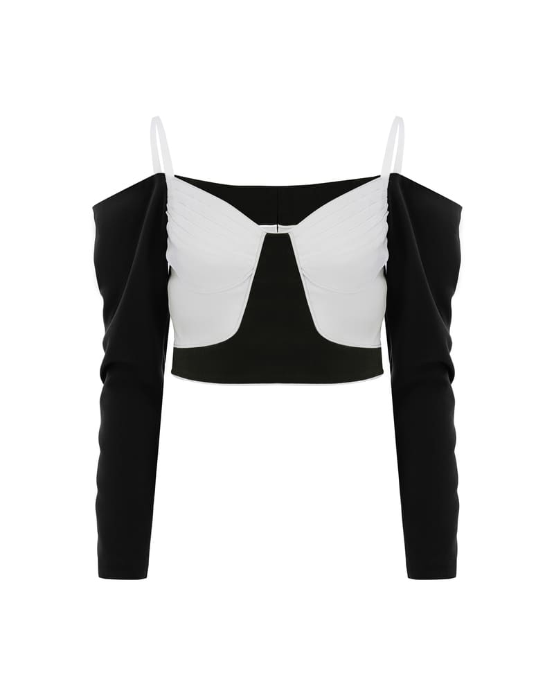 Eustoma BLOUSE BLACK/WHITE