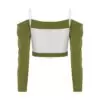 Eustoma BLOUSE GREEN/WHITE
