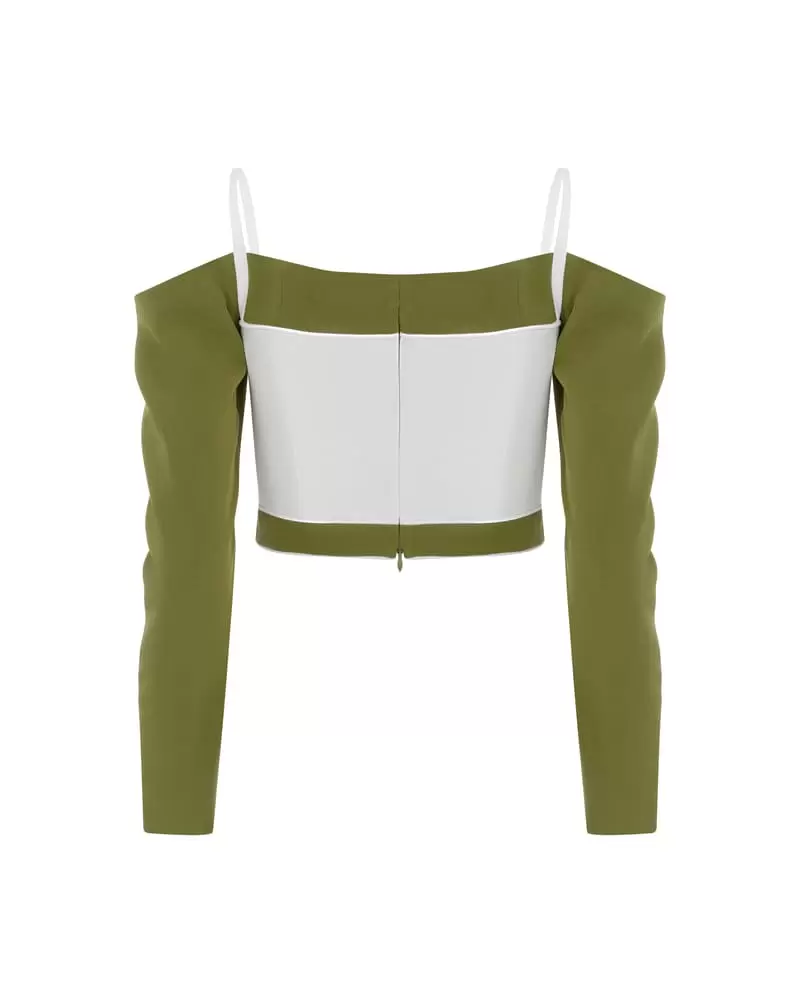 Eustoma BLOUSE GREEN/WHITE