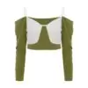 Eustoma BLOUSE GREEN/WHITE