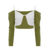 Eustoma BLOUSE GREEN/WHITE