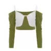 Eustoma BLOUSE GREEN/WHITE