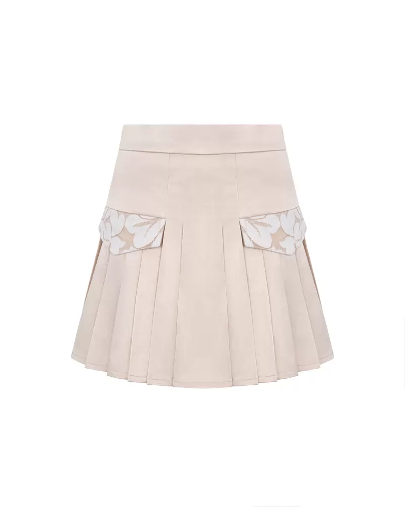 CALLA skirt satin silk beig